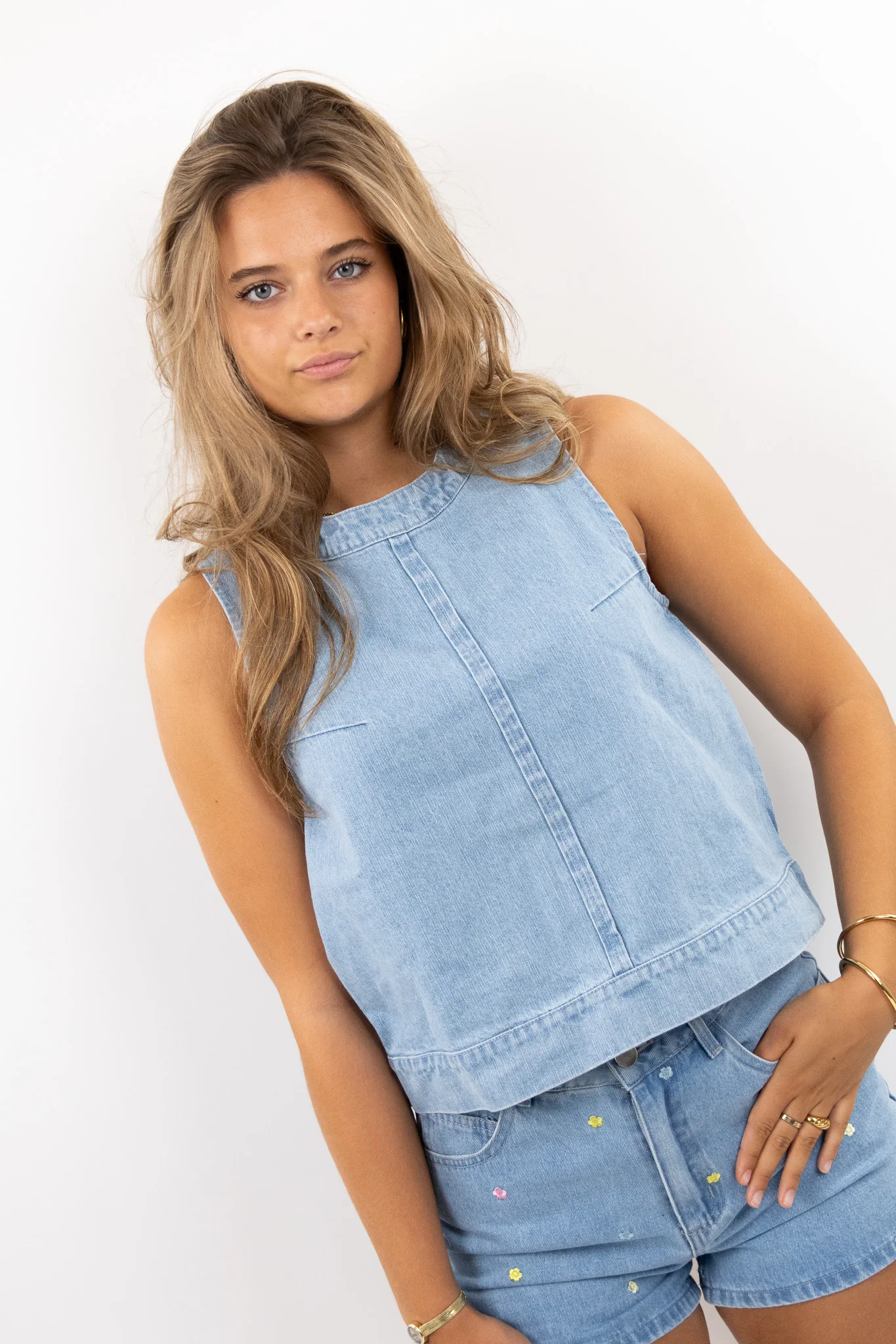 Clean Cut Denim Top