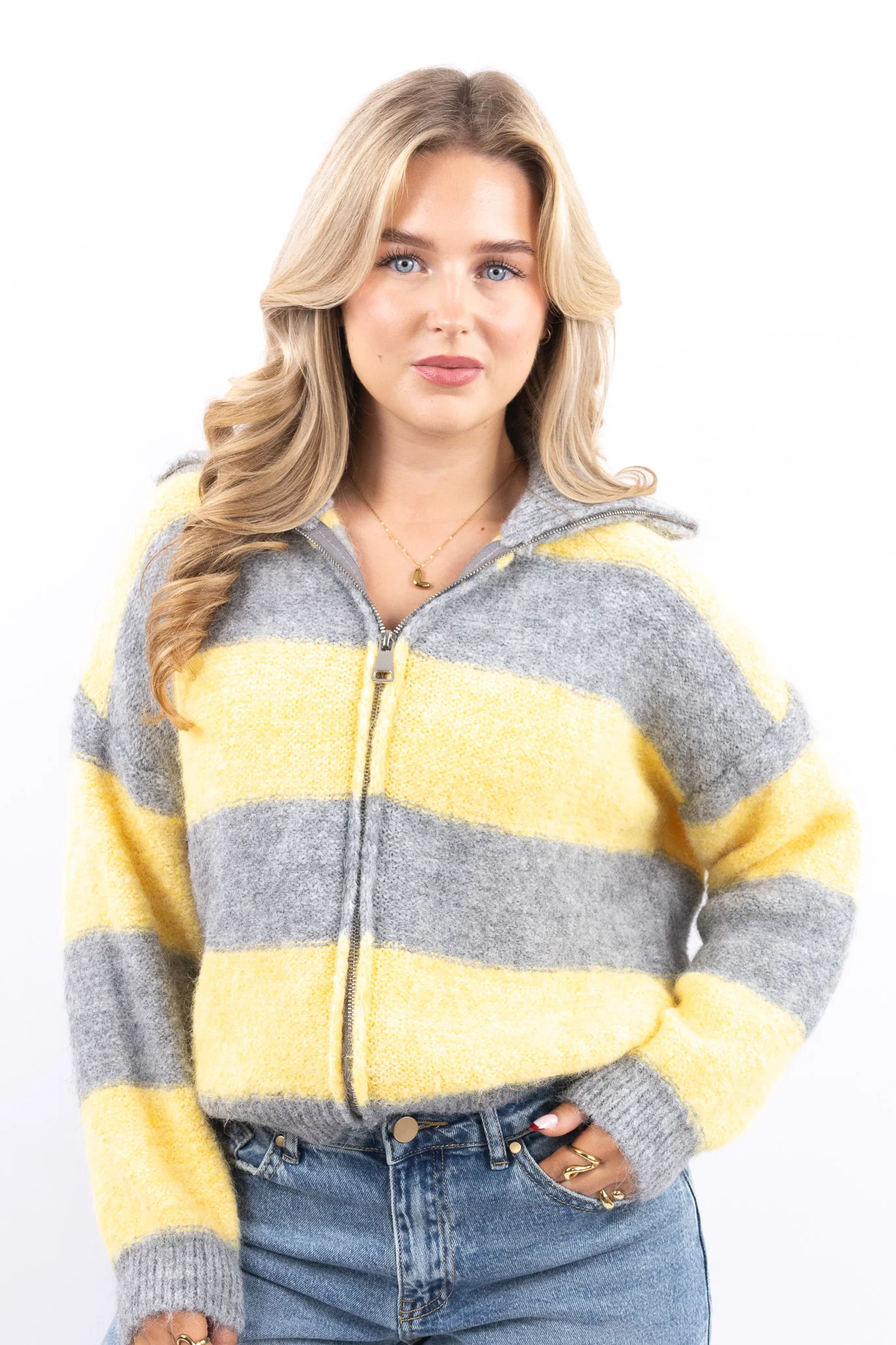 Fluffy Zip Up Sweater - Image 7