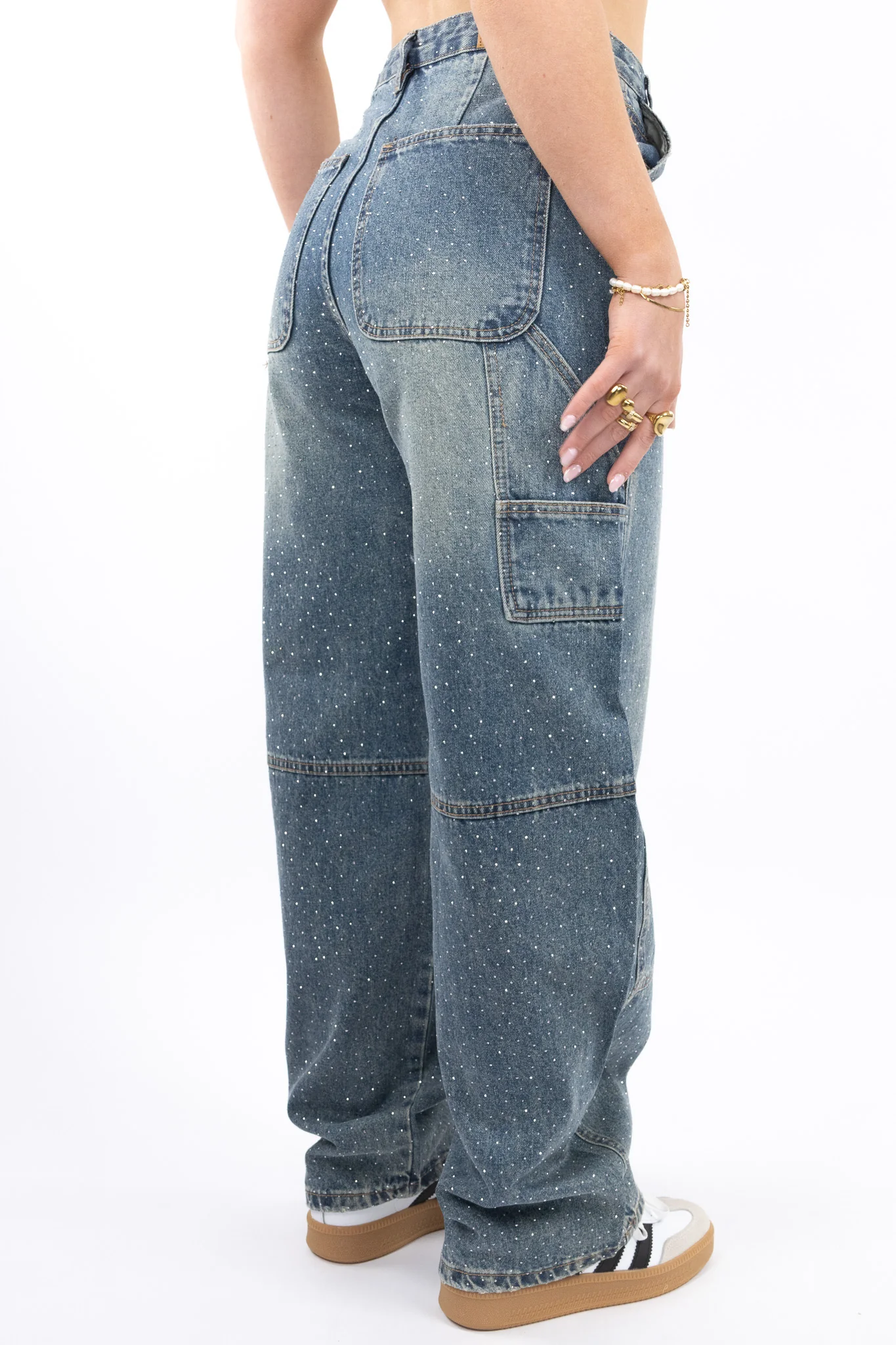 Glitter Carpenter Jeans - No Stretch - Image 4