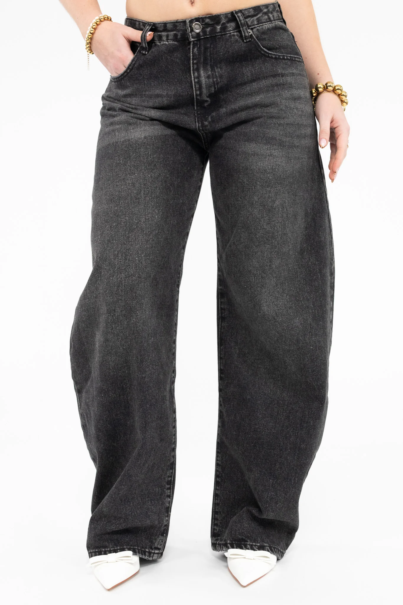 Washed Balloon Jeans